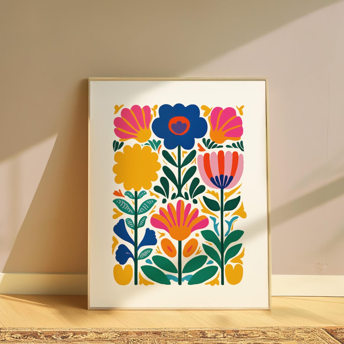 Matisse Inspired Floral Colorful Modern Botanical Abstract Poster