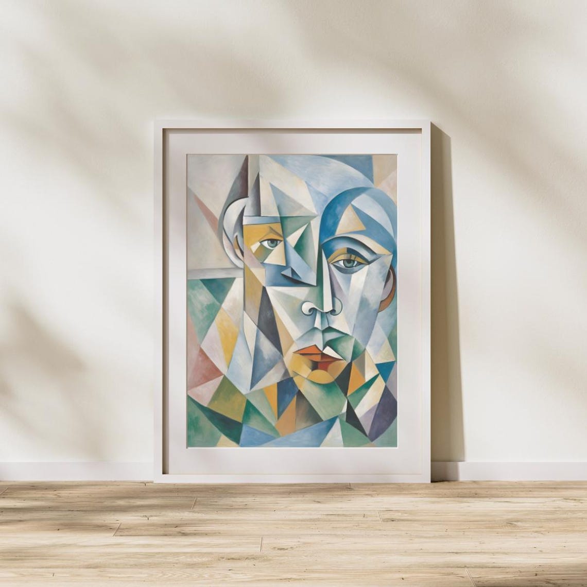 Abstract Face Unframed Art Prints Modern Wall Decor Cubism Artwork Geometric Design For Home Unique Gift For Art Lovers