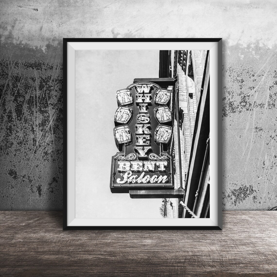 Whiskey Bent Saloon Nashville Bar Sign Photography Unframed Wall Art Photo Broadway Music City Photography - Image 2