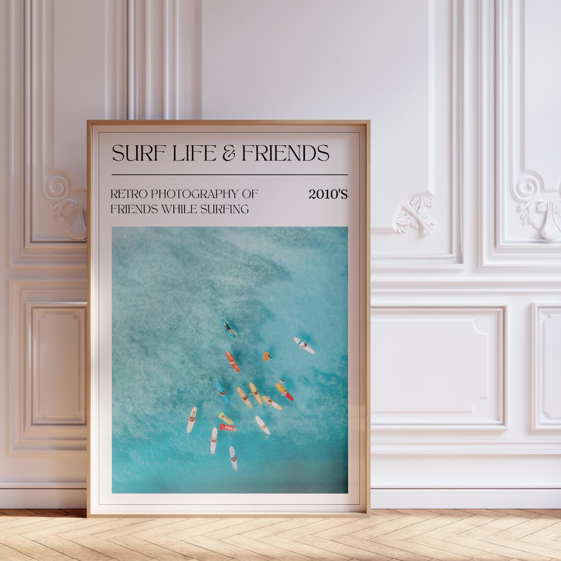 Surf Life and Friends Retro Surfers Aerial Photo Art Wall Poster