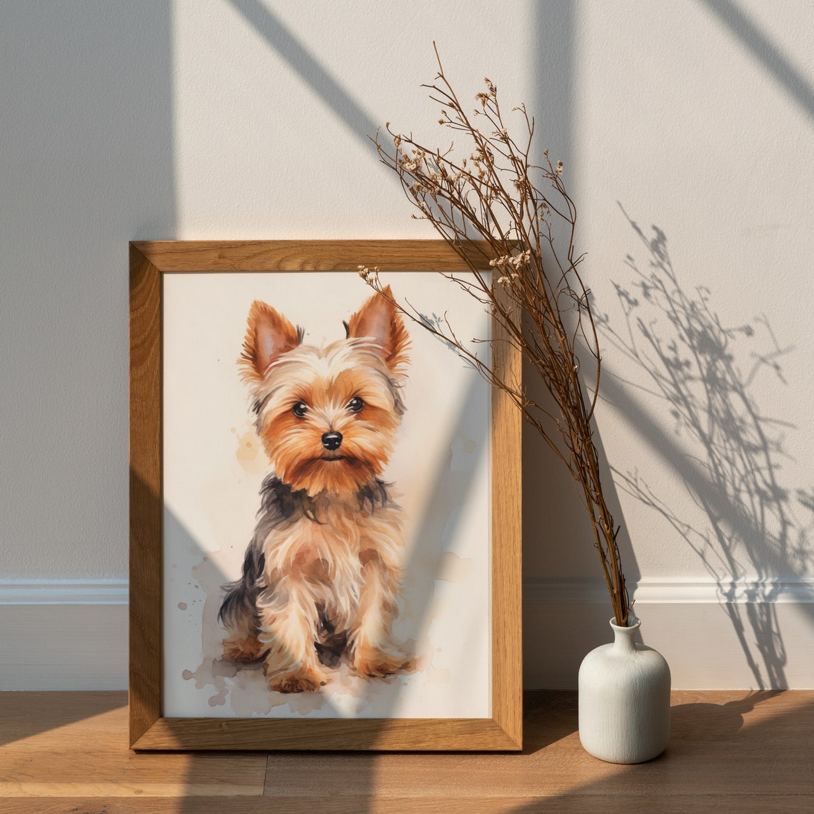 Yorkshire Terrier Puppy Watercolor Cute Small Dog Portrait Wall Art - Image 2