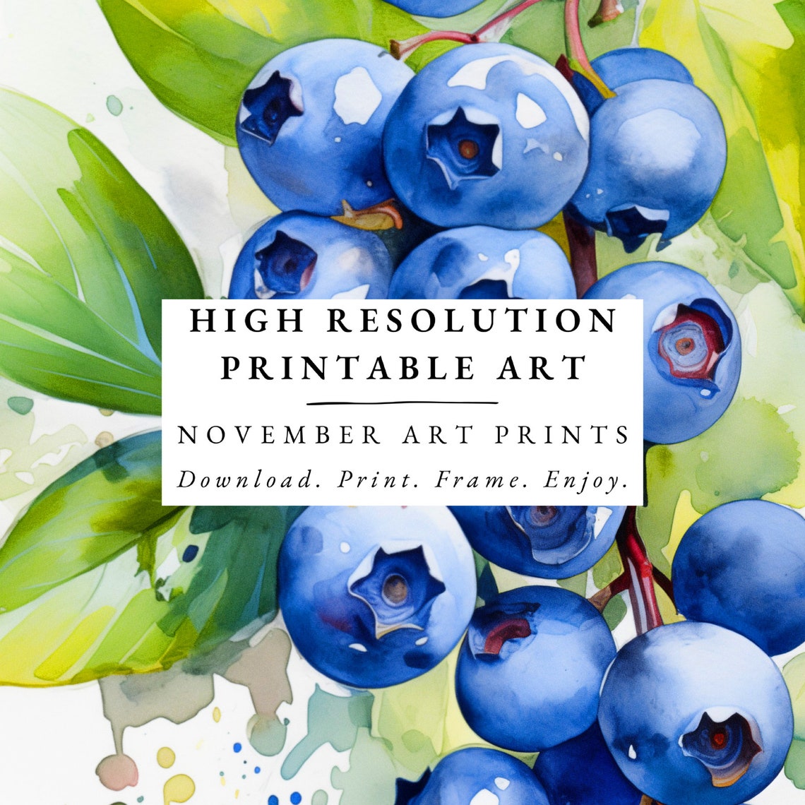 Blueberries Watercolor Art Print, Kitchen Fruit Decor - Image 6