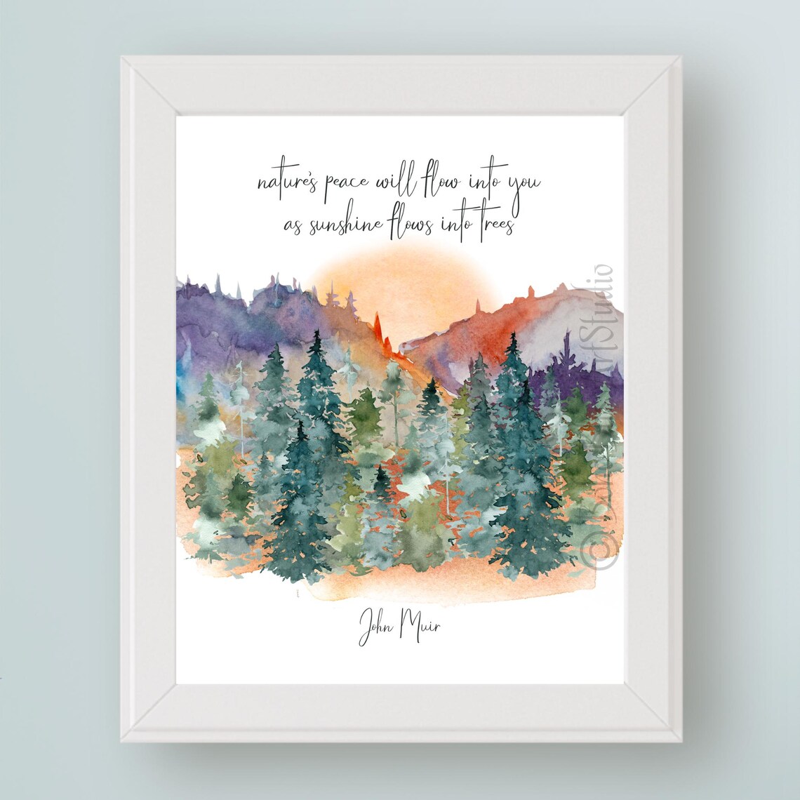 John Muir Quote, Tree-Hugger Nature Wall Art Print
