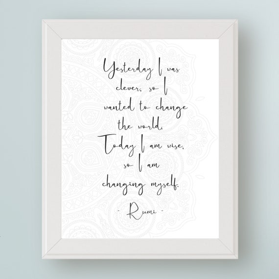 Rumi Inspirational Quote Art Print, Graduation Gift