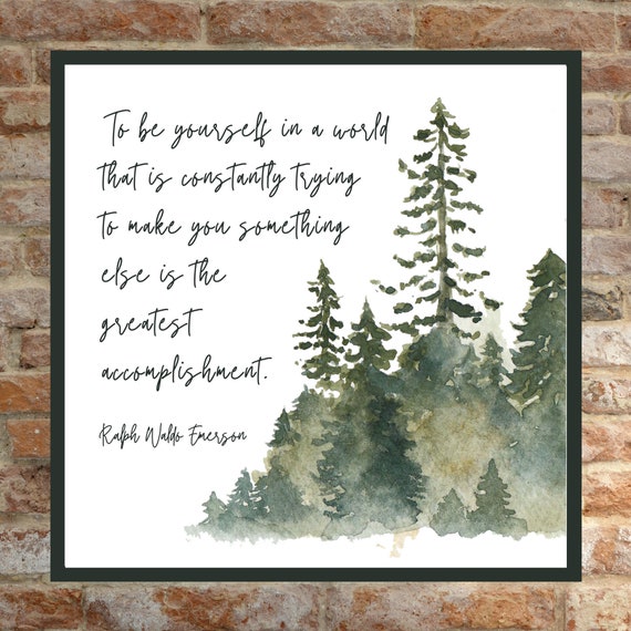Ralph Waldo Emerson Quote Art, Inspirational Print