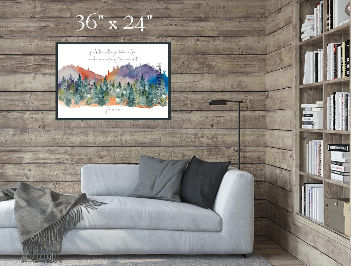 John Muir Quote, Dirt Paths Nature Wall Art Print - Image 2