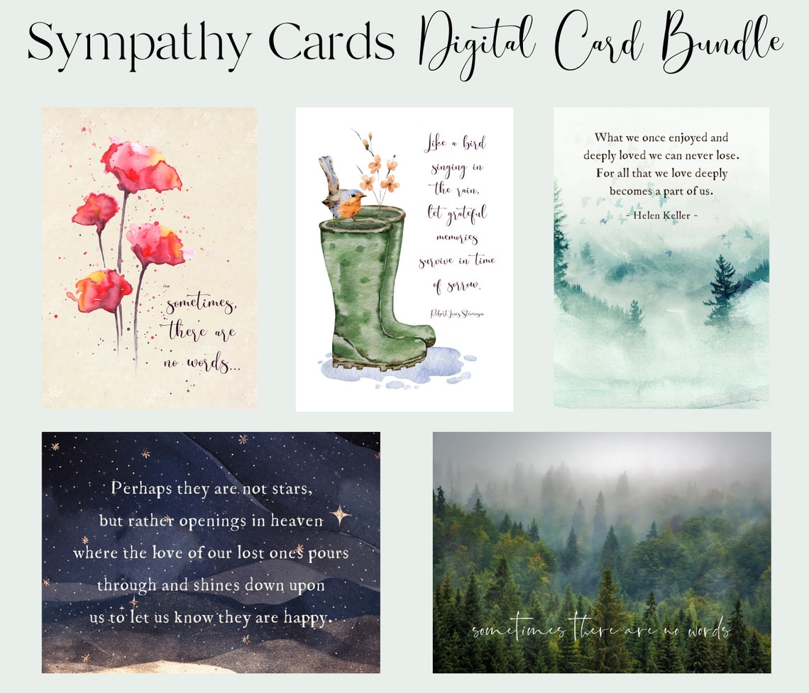 Sympathy Card Bundle, Condolence Set