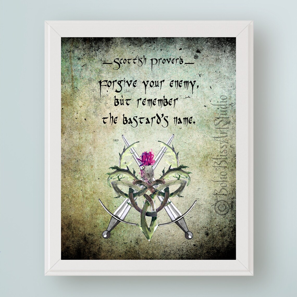 Forgive Your Enemy Quote, Scotland Travel Poster