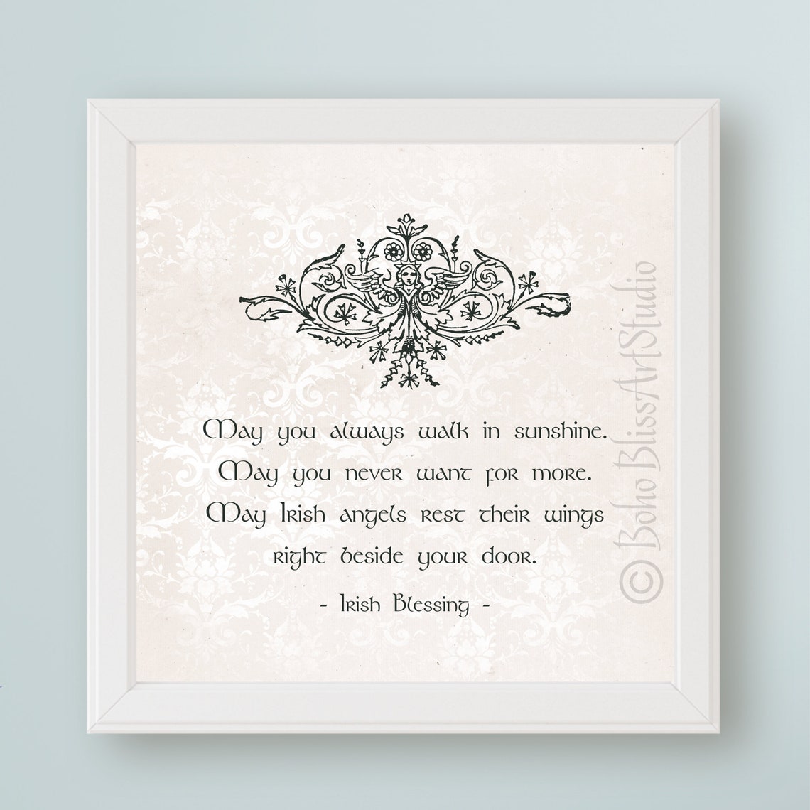 May You Always Walk In Sunshine Irish Angels Blessing Wall Art Print