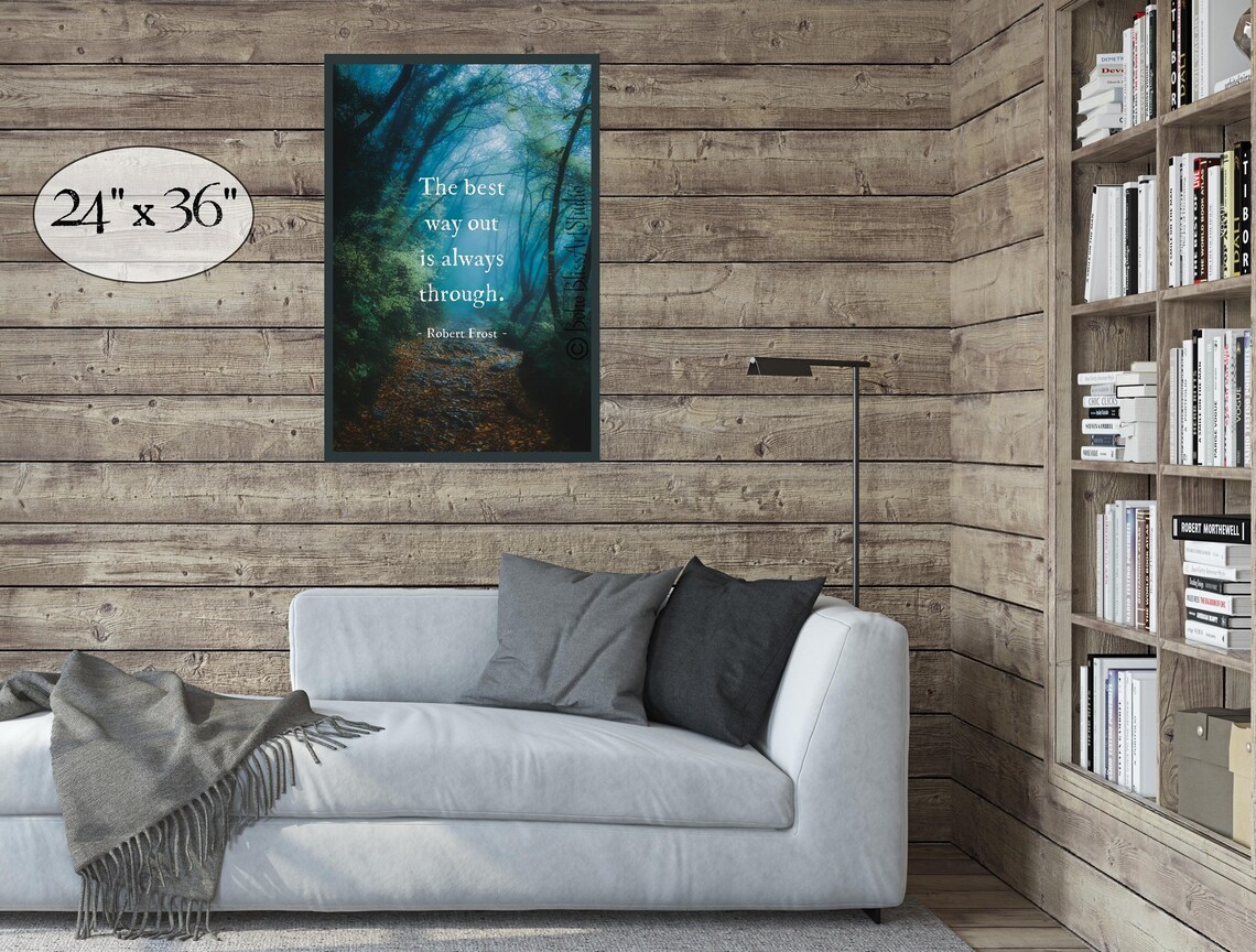 Robert Frost Quote Art Print, Inspirational Wall - Image 2
