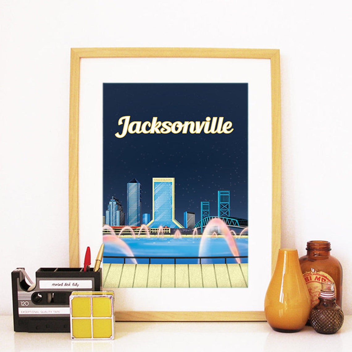 Jacksonville Print Jacksonville Skyline Jacksonville Art Jacksonville Poster Jacksonville Watercolor Jacksonville Art Jacksonville - Image 2