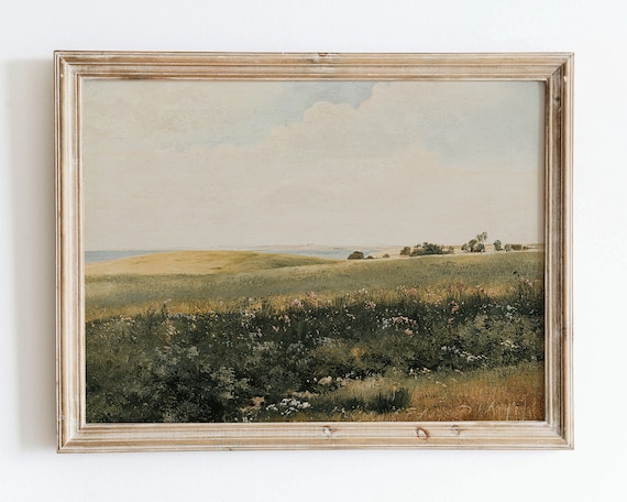 Rustic Vintage European Country Grass Field Poster