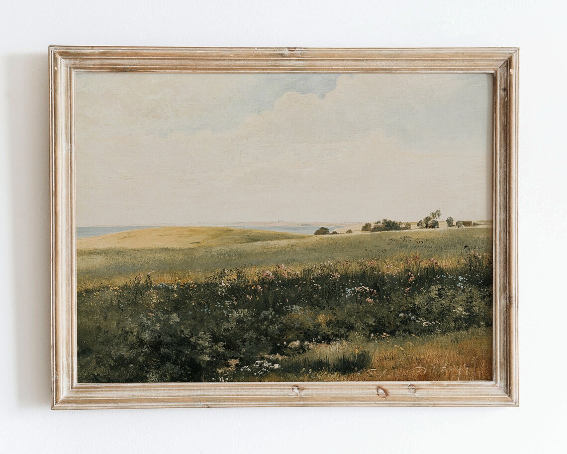 Rustic Vintage European Country Grass Field Poster