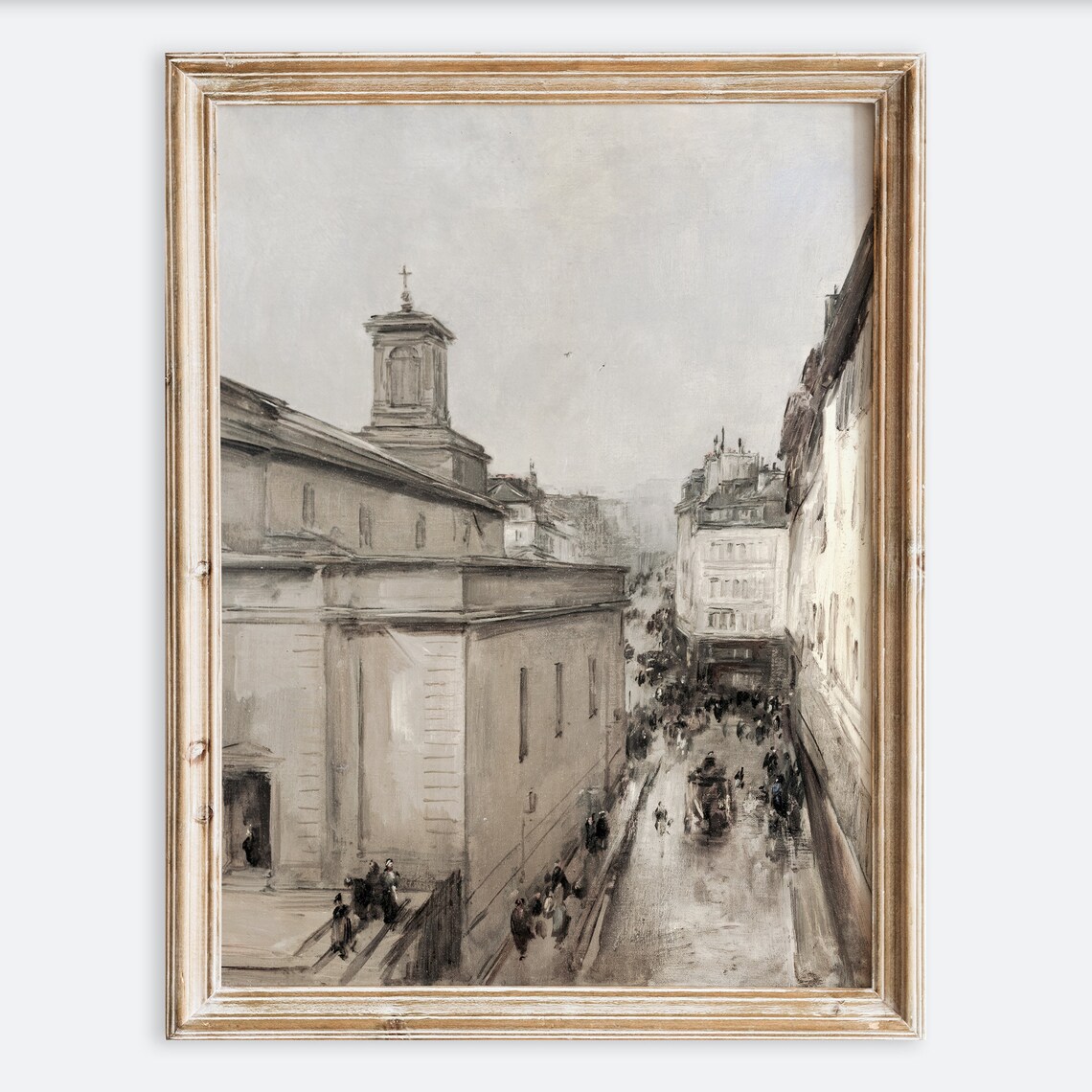 Rustic Vintage French Paris Street Scene Art Print