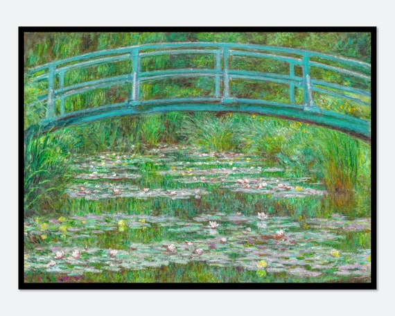 Monet The Japanese Footbridge, Vintage Exhibition Art Print