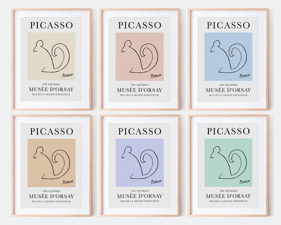 Picasso Squirrel Line Drawing Musee D Orsay Exhibition Poster