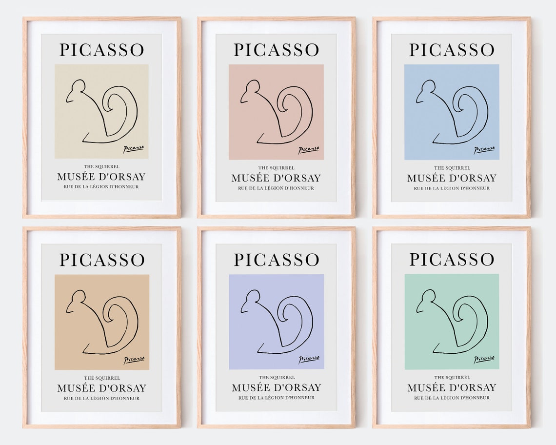 Picasso Squirrel Line Drawing Musee D Orsay Exhibition Poster