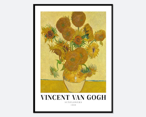 Vincent van Gogh Sunflowers 1888 Yellow Vase Floral Masterpiece Poster
