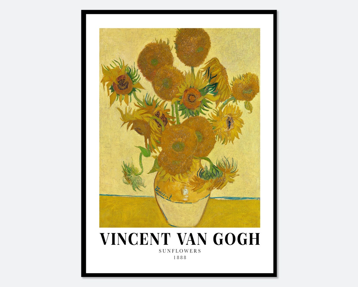 Vincent van Gogh Sunflowers 1888 Yellow Vase Floral Masterpiece Poster