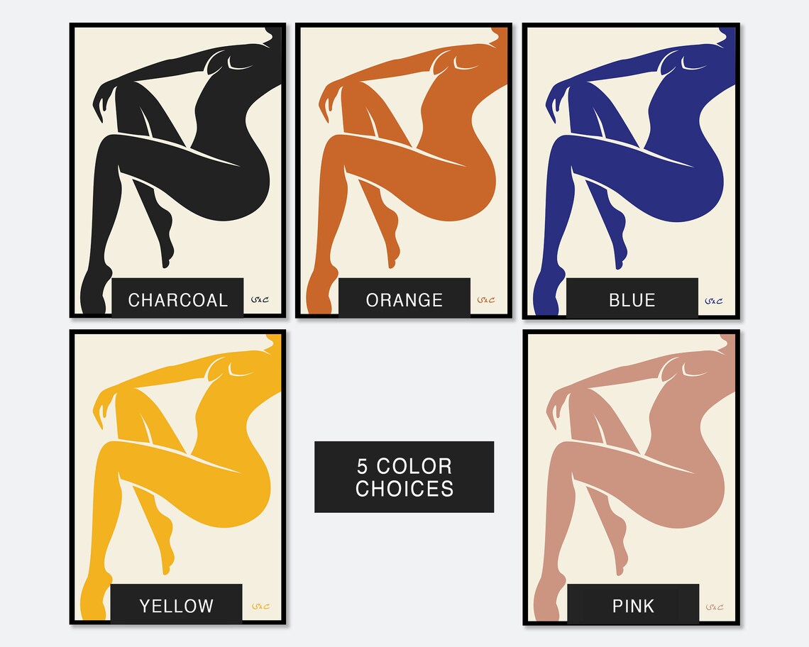 Matisse-Inspired Nu Bleu Woman Figure Art Print
