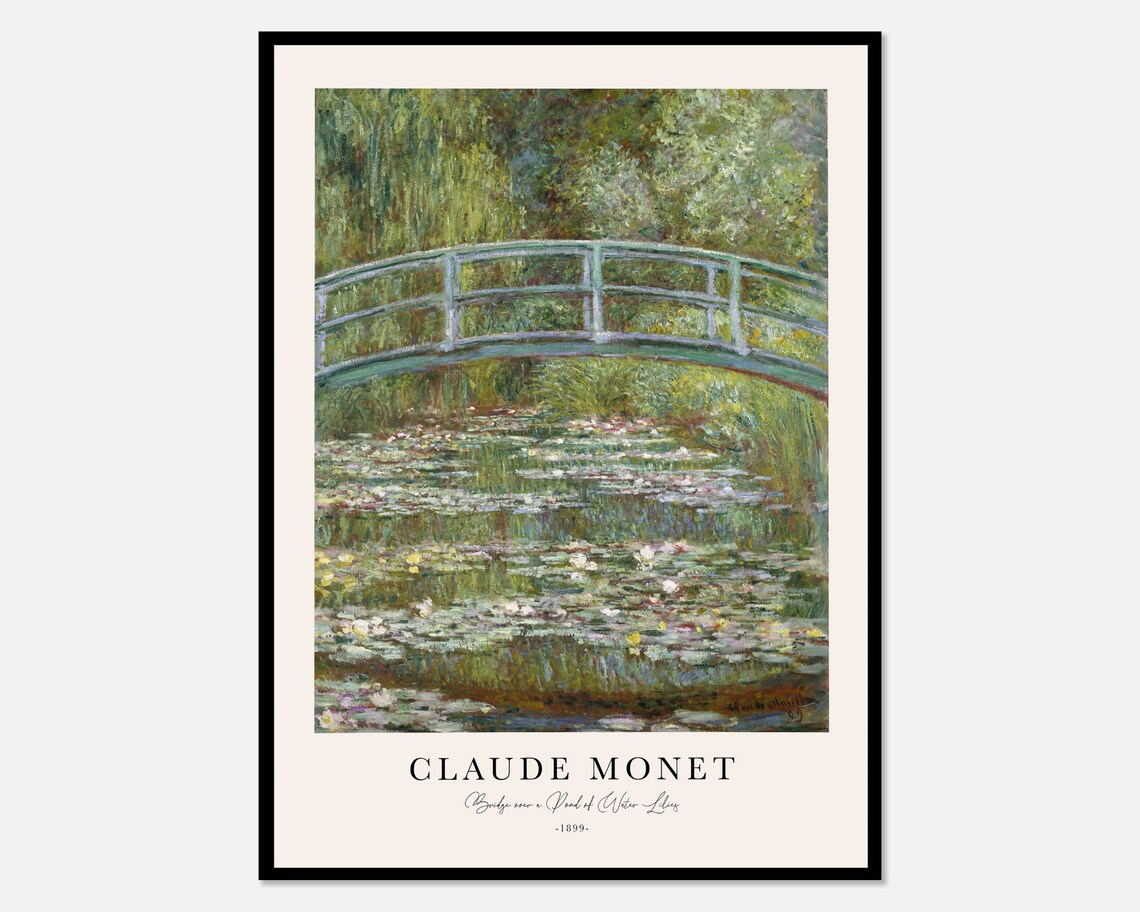 Claude Monet Bridge Over A Pond Of Water Lilies, Poster