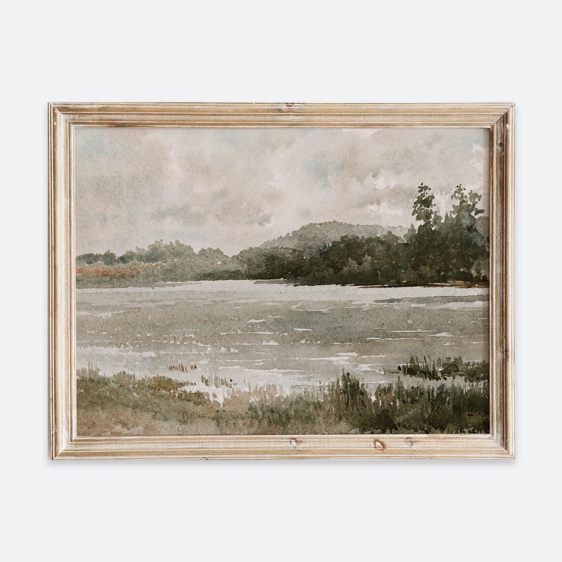 Rustic European Country Lake Landscape Art Print