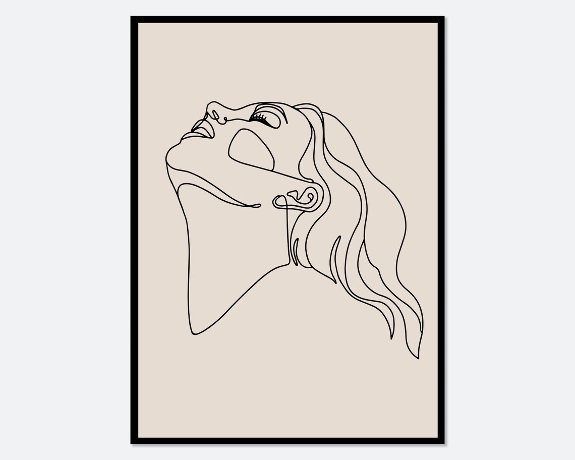 Modern Girl Silhouette Line Art Print, Minimalist Boho - Image 2