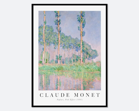 Claude Monet Poplars Pink Effect 1891 Impressionist Art Poster