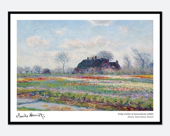 Claude Monet Tulip Fields Sassenheim 1886 Vintage Museum Art Poster