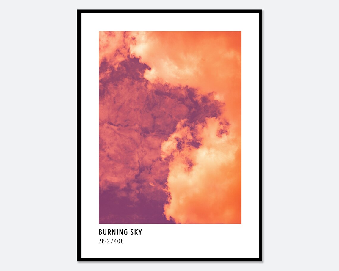 Burning Sky Purple Orange Color Art Print