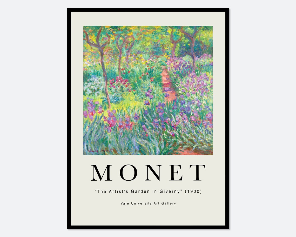 Monet The Artist's Garden In Giverny Vintage Art Print