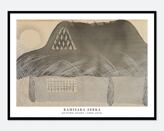 Kamisaka Sekka Autumn Night 1909 Japanese Woodblock Art Poster