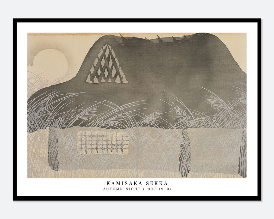 Kamisaka Sekka Autumn Night 1909 Japanese Woodblock Art Poster