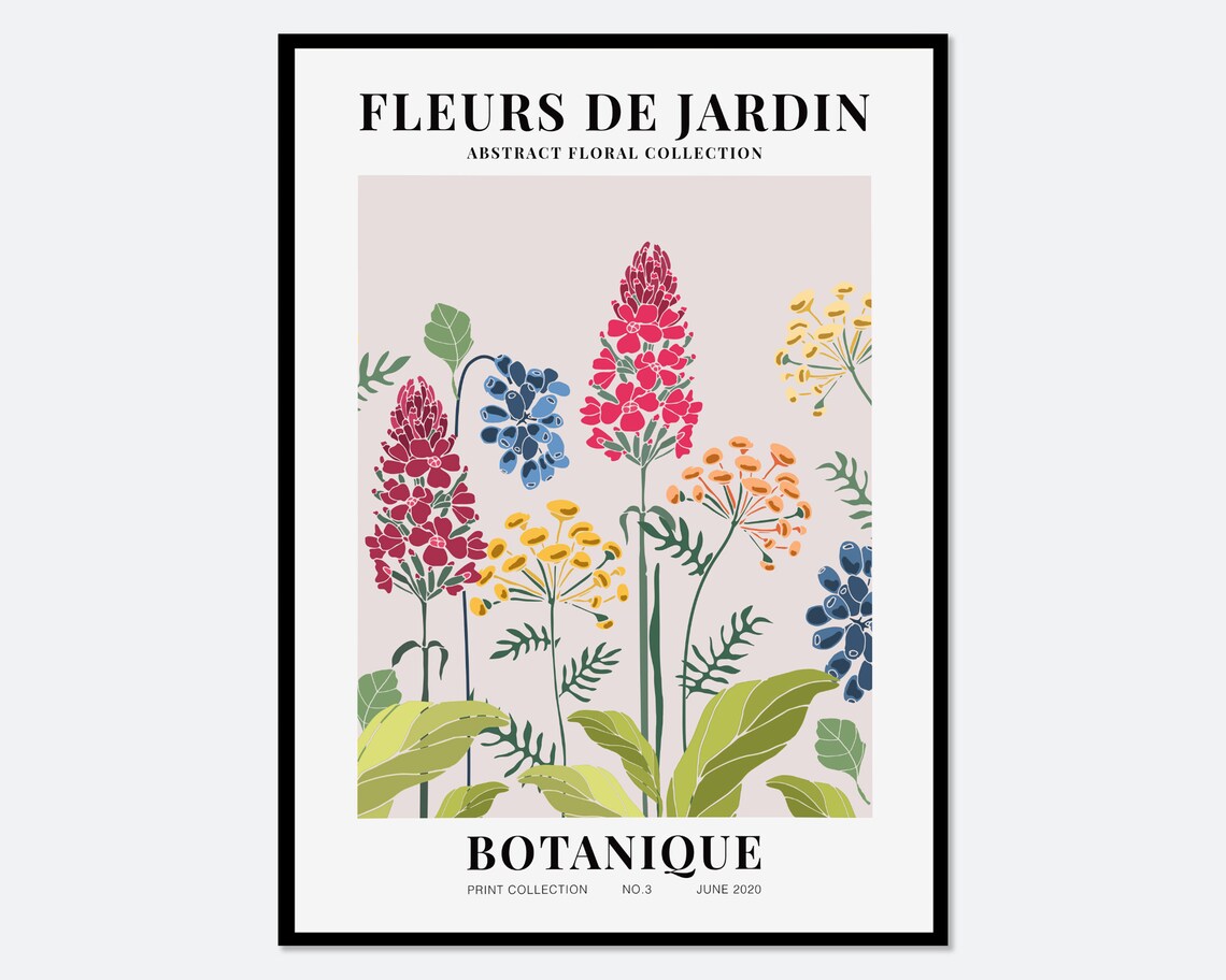 Flower Market Fleurs De Jardin Botanical Art Print