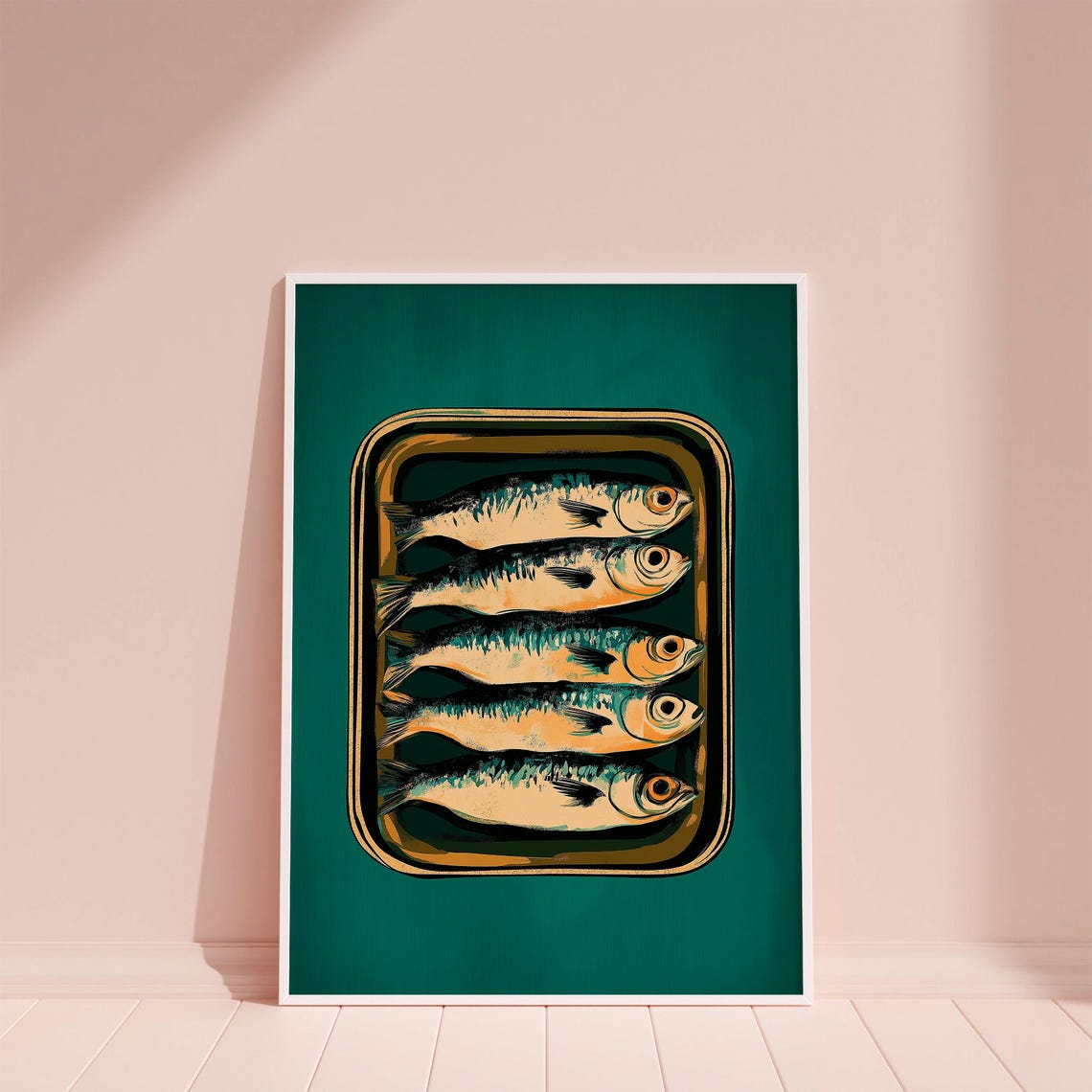 Sardine Tin Can Retro Kitchen Still Life Coastal Food Art Poster - Image 6