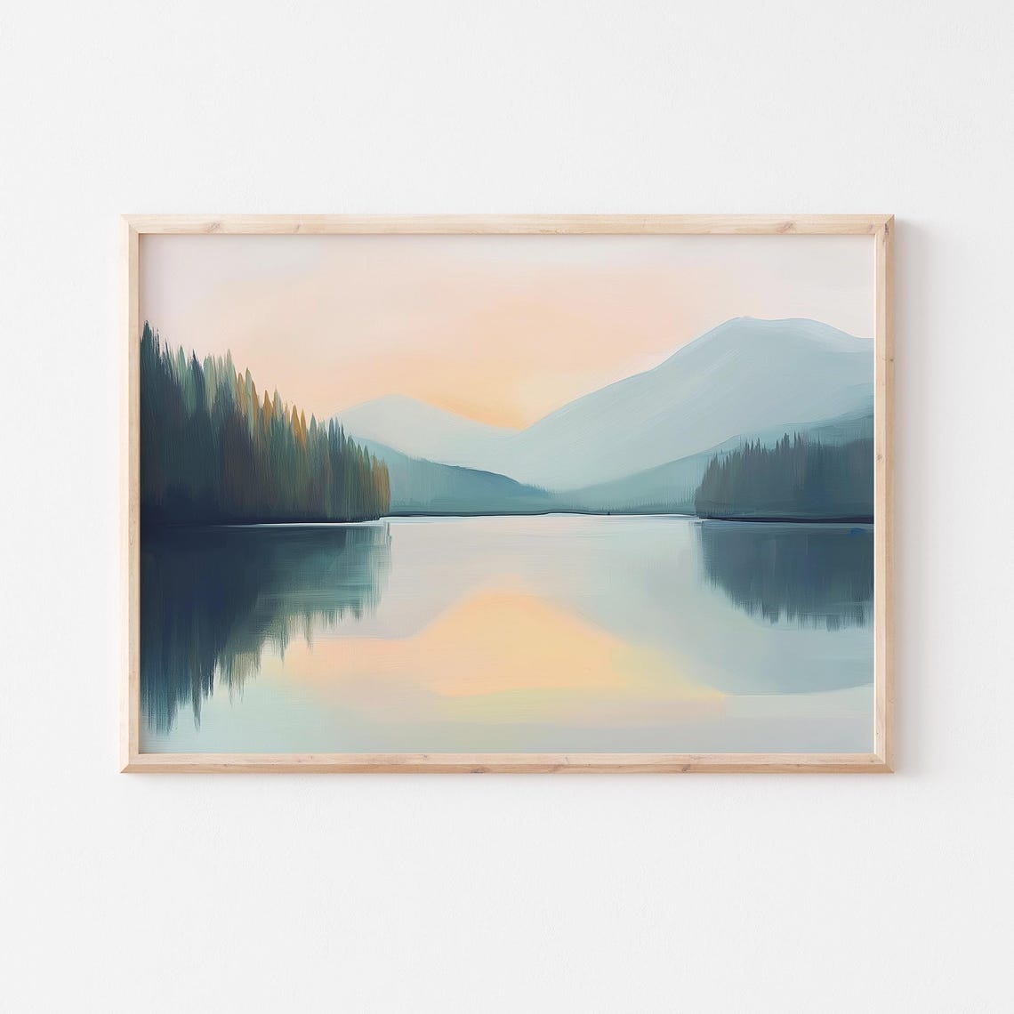 Misty Blue Mountain Lake At Dawn With Pine Forest Scenery Poster - Image 5