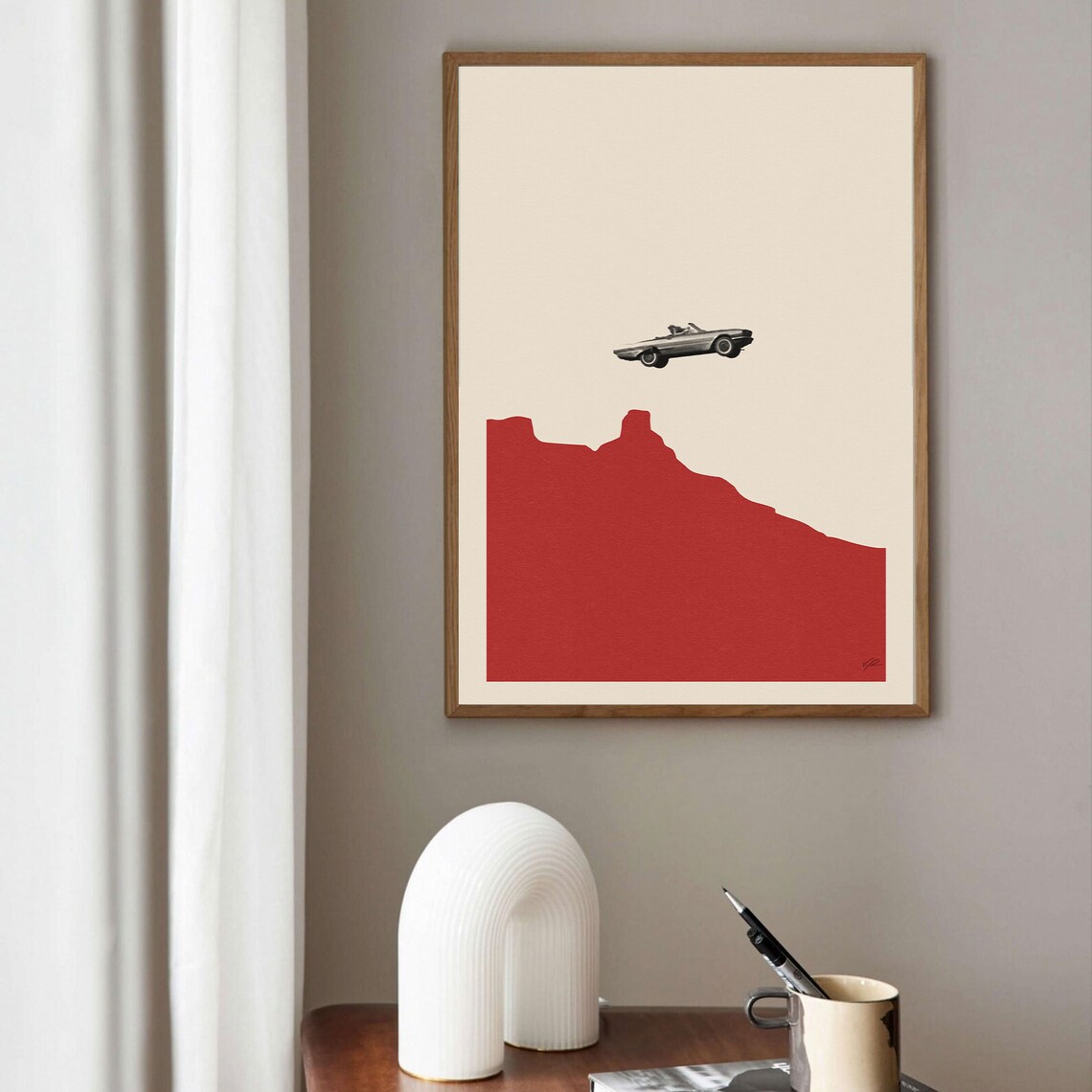 Thelma and Louise Convertible Canyon Finale Minimalist Movie Poster Art - Image 3