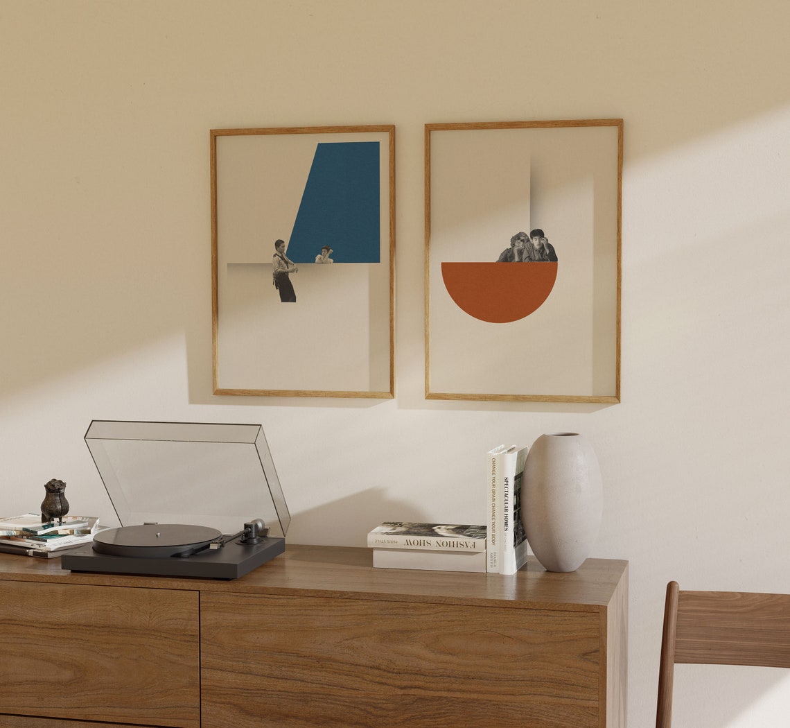 Classic Minimalist Rust Semicircle Couple Retro Movie Style Poster - Image 4