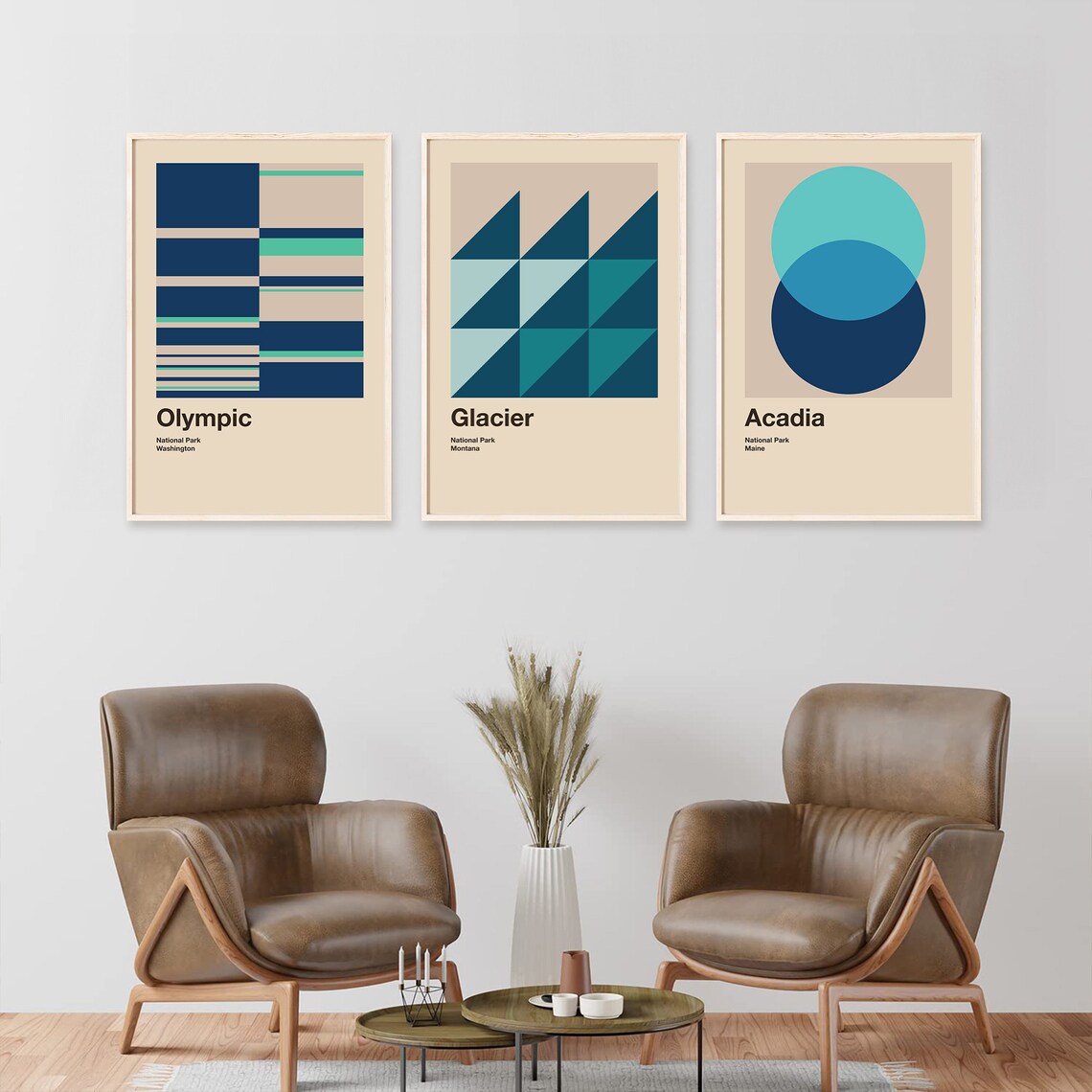 Acadia National Park Maine Abstract Minimalist Circles Art Poster - Image 2