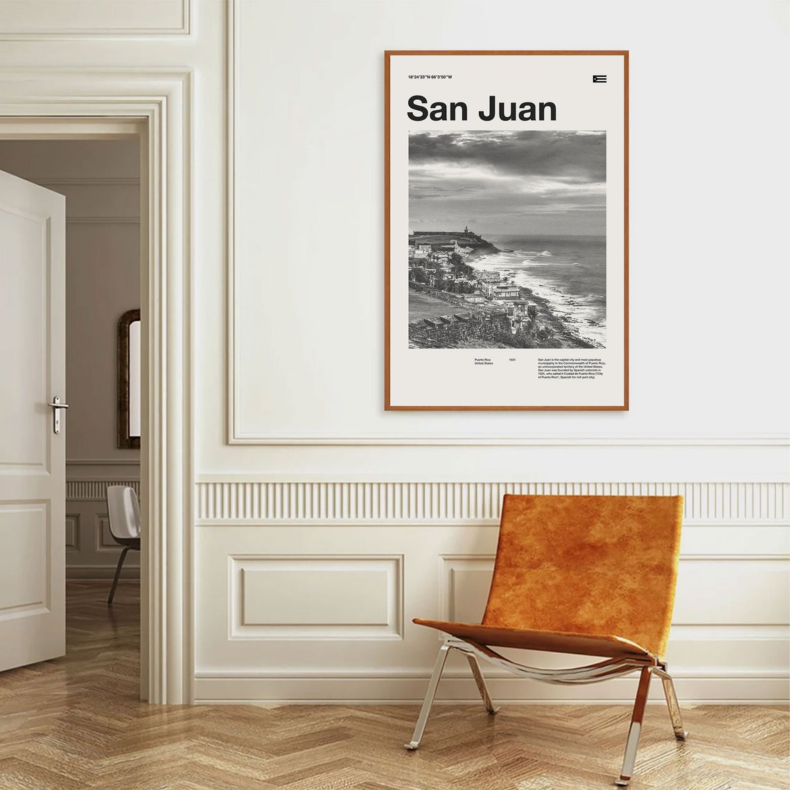 San Juan Print San Juan Poster San Juan Wall Art Mid Century Poster Travel Print Art Puerto Rico Vintage Poster - Image 2