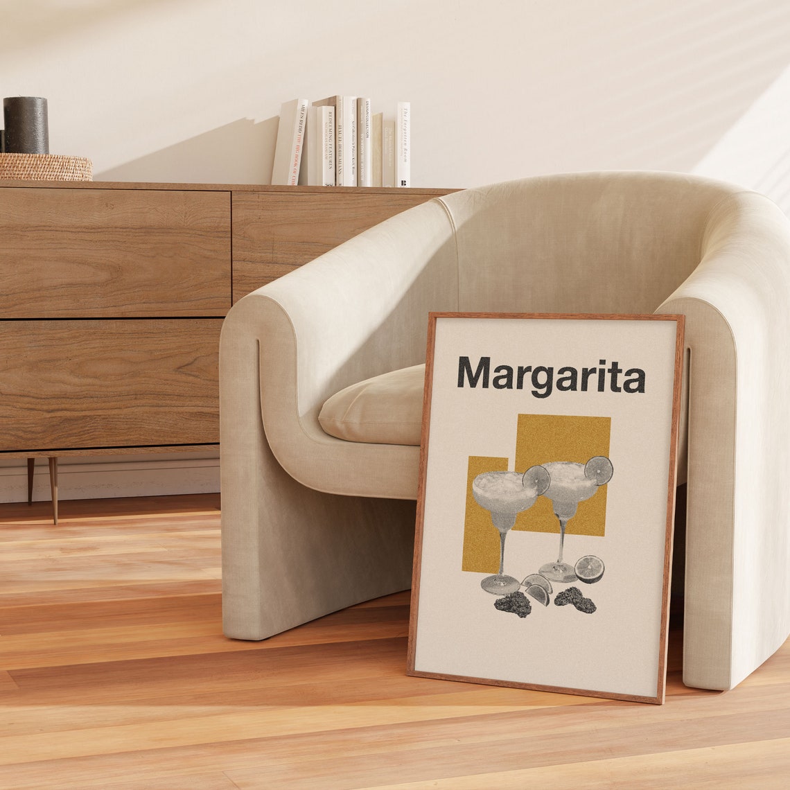 Margarita Cocktail Two Glasses Lime Art Deco Bar Decor Poster - Image 4