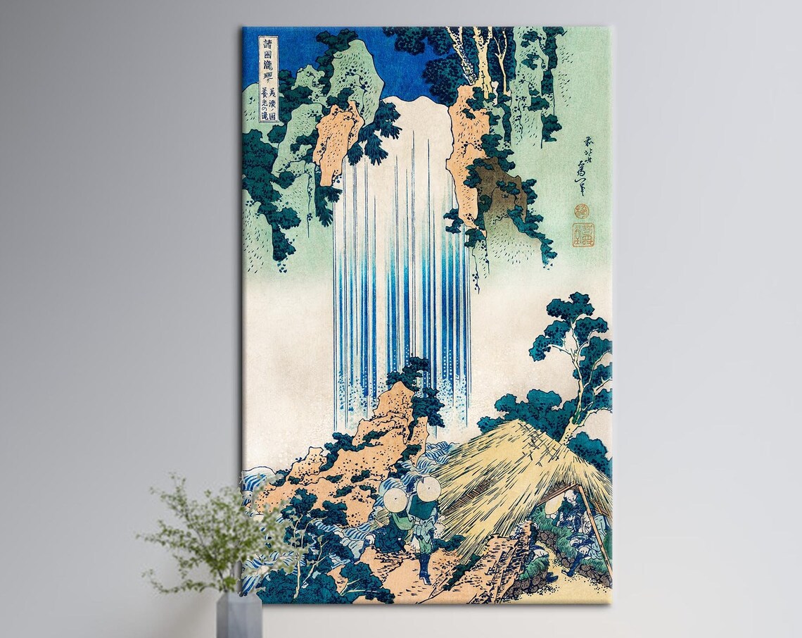 Hokusai Yoro Landscape Waterfall Art Print