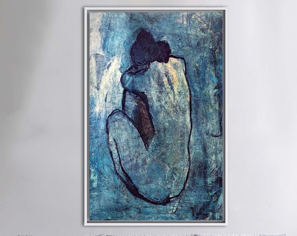 Blue Nude Picasso Art Print, Cubist Figure Study