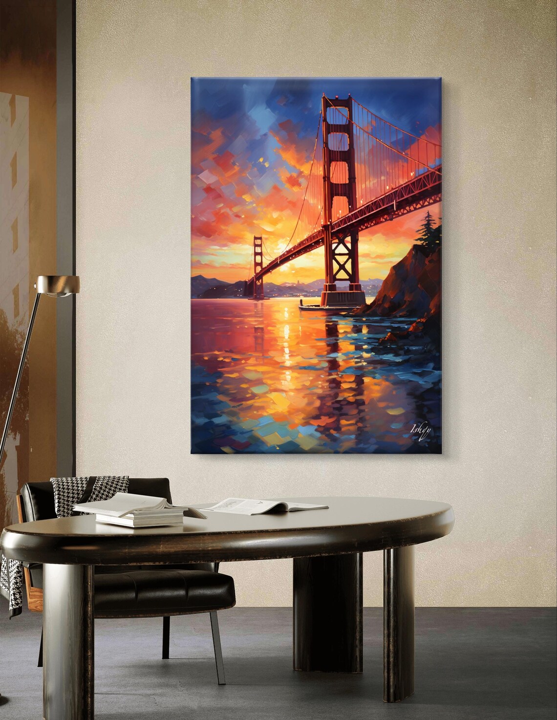 Golden Gate Bridge at Sunset Over San Francisco Bay Art Poster - Image 7