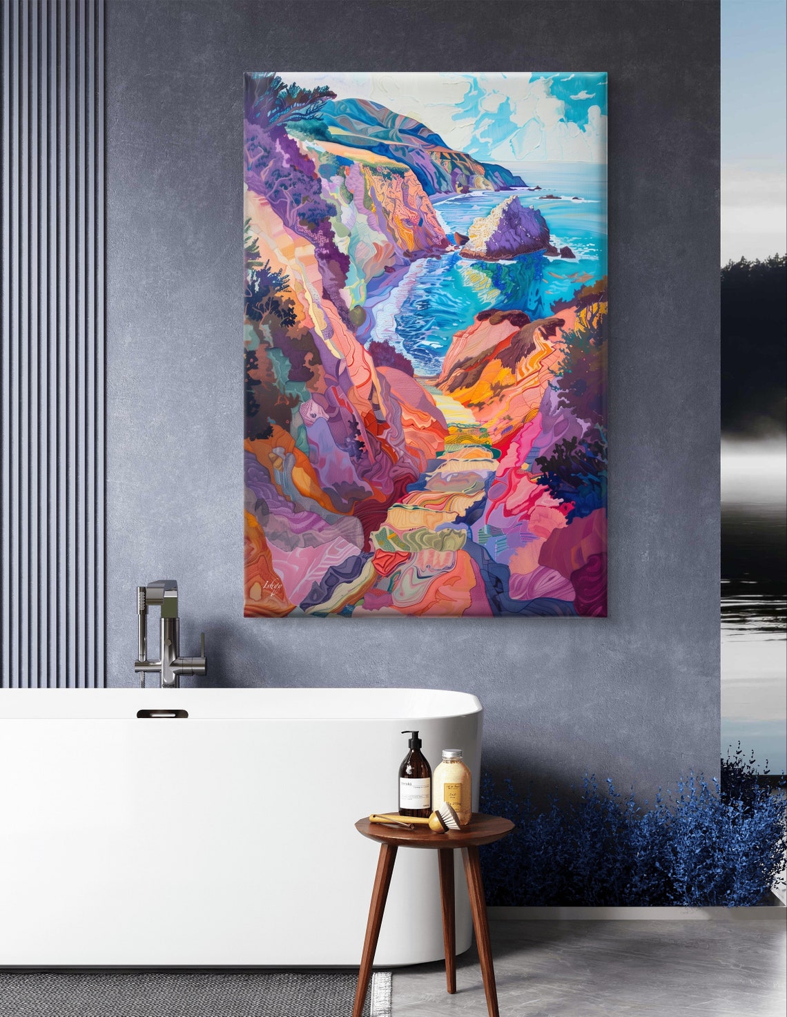 California Big Sur Coastline Cliffs and Turquoise Ocean Scenic Poster - Image 6