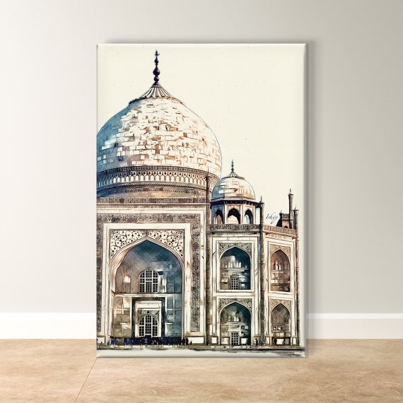 Taj Mahal Art Minimalist Framed Indian Wall Decor For Living Room Bedroom Kitchen Unique Cultural Home Art Gift For Her