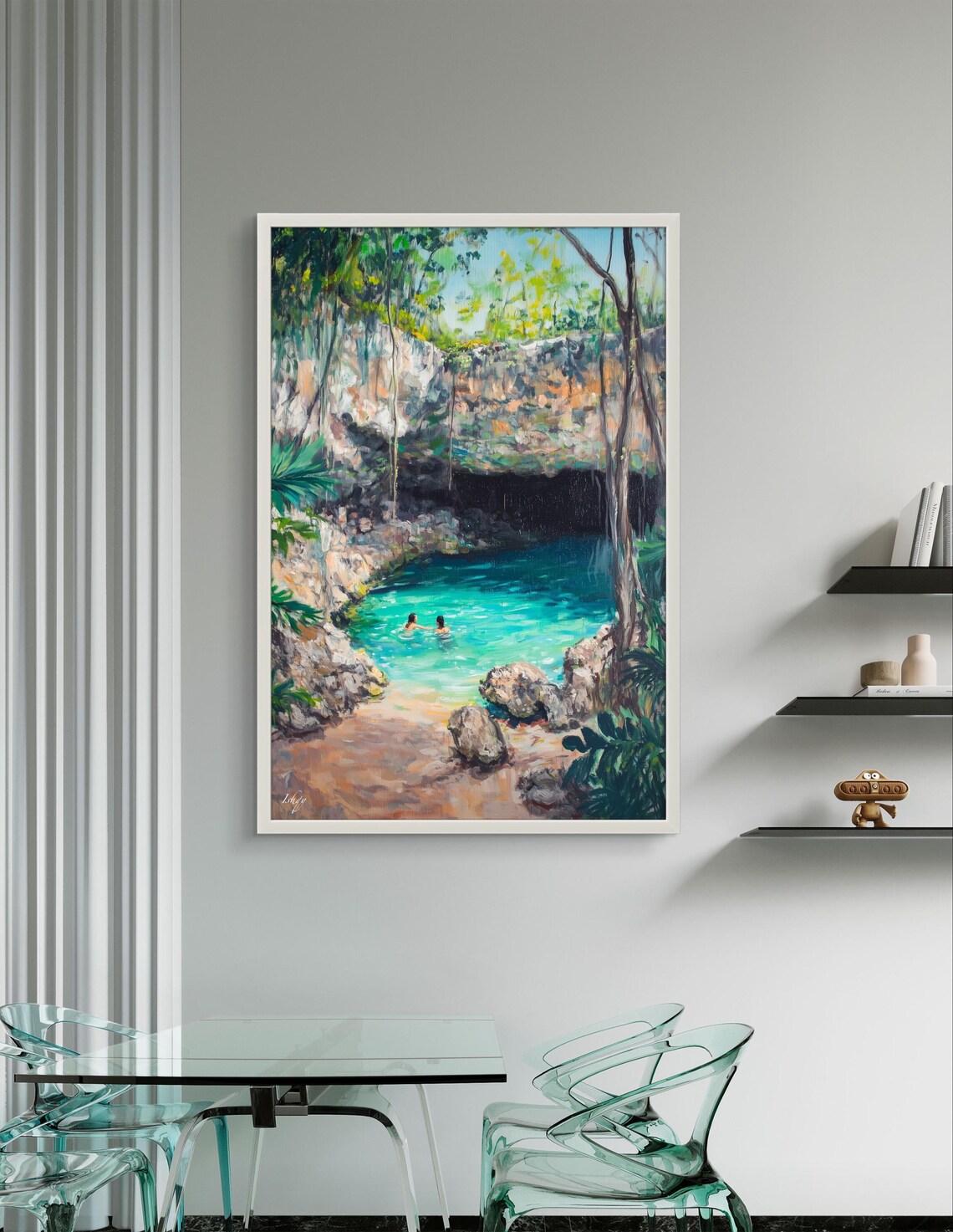 Yucatan Cenote Swimmers Turquoise Jungle Pool Hidden Nature Poster - Image 3