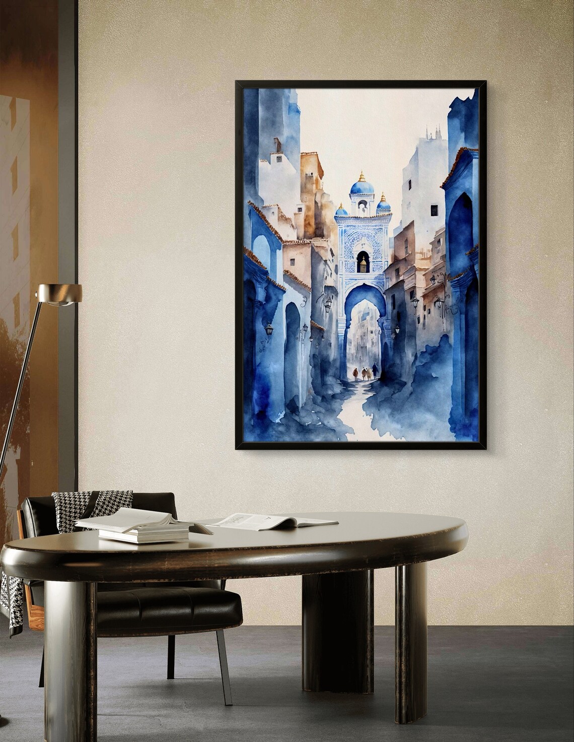 Chefchaouen Moroccan Blue City Travel Poster Art - Image 3