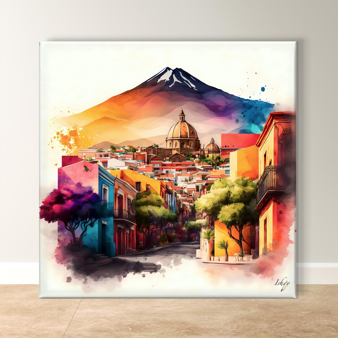 Bernal, Queretaro Mexican Travel Poster Art Print