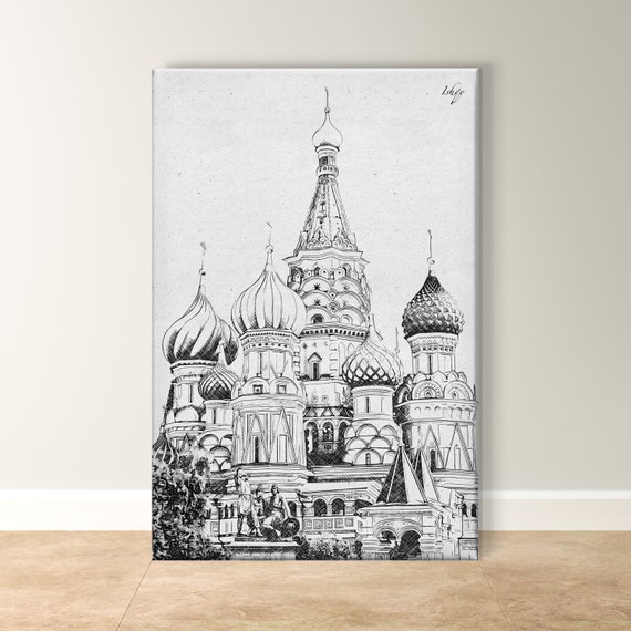 Saint Basils Art Cathedral Wall Art Russian Architecture Framed Cultural Landmark Poster Historical Moscow Decor Unique Gift